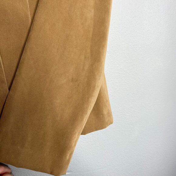 Lisa Jo Women's 14 Tan Black Floral Embroidered Faux Suede Lightweight Blazer - Picture 8 of 14